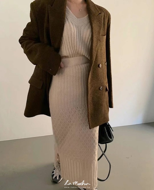 坑條洞洞針織長裙(闆娘、ELEANORE清單)